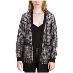 Gilet Kaporal Gilet Cardigan Tricot&eacute; Femme PUY Noir Et Blanc Blanc