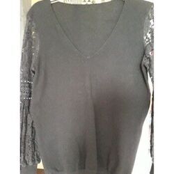 Pull Morgan Pull noir manche dentelle