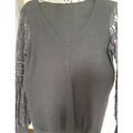 Pull Morgan Pull noir manche dentelle