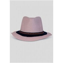 Chapeau Kebello Chapeau fedora effet paille F, Rose