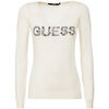 Pull Guess Pull Femme Ines Sweater W74R80 Logo Blanc SDS