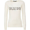 Pull Guess Pull Femme Ines Sweater W74R80 Logo Blanc SDS