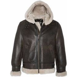 Blouson Schott Bombardier en mouton retourn&eacute; Ref 40261 Marron Marron