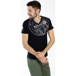 T-shirt Geographical Norway T-shirt Kudos - col V - imprim&eacute; Noir