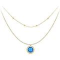 Collier Sc Boh&egrave;me B2126-BLEU+B2370-DORE Dor&eacute;