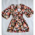Robe courte Made In Italy Moderne Robe Mini Flowers Black