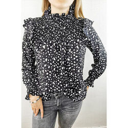 Chemise Jeunes Et Jolies Blouse Col fronc&eacute; Milan Noir