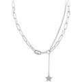 Collier Sc Crystal B3248-ARGENT Argent&eacute; Grenoble
