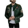 Blouson Redskins Blouson en cuir Nitro Barcelona ref 51965 Vert Grenoble