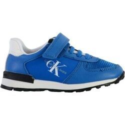 Baskets basses enfant Calvin Klein Jeans Basket &agrave; Scratch Jeans Low Cut Lace-Up Bleu
