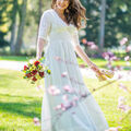Robe C&eacute;leste ELISABETH Blanc