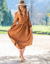 Robe C&eacute;leste ELEONORE Marron