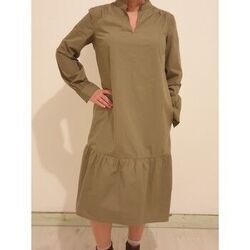 Robe Pieces Robe mi longue kaki asymetrique PIECES