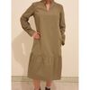 Robe Pieces Robe mi longue kaki asymetrique PIECES
