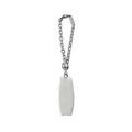 Cadeaux sur Artemare : Porte-clef en argent avec plaque rectangulaire arrondie &agrave; graver