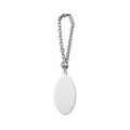 Porte-clef en argent avec plaque ovale &agrave; graver Artemare