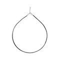 Colliers sur Artemare : Cordon en coton noir lisse et fermoir en argent rhodi&eacute; - longueur 40cm + 5cm de rallonge