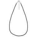 Colliers sur Artemare : Cordon en coton noir et fermoir en argent rhodi&eacute; - largeur 2mm et longueur 42cm + 5cm de rallonge