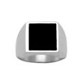 Chevali&egrave;res sur Artemare : Chevali&egrave;re en argent plateau carr&eacute; 15mm X 15mm en onyx synth&eacute;tique