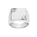 Chevali&egrave;res sur Artemare : Chevali&egrave;re en argent plateau carr&eacute; diamant&eacute; cisel&eacute; en &eacute;toile dans 2 angles