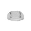 Chevali&egrave;re en argent plateau carr&eacute; 8mm X 8mm et godrons sur les c&ocirc;t&eacute;s