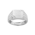 Chevali&egrave;re en argent plateau rectangulaire 13mm X 10mm diamant&eacute; et stri&eacute; sur 2 angles et rainures sur les c&ocirc;t&eacute;s