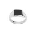 Chevali&egrave;re en argent plateau rectangulaire 95mm X 95mm en onyx synth&eacute;tique Artemare