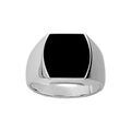 Chevali&egrave;re en argent plateau tonneau 16mm X 14mm en onyx synth&eacute;tique Artemare