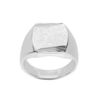 Chevali&egrave;re en argent plateau tonneau 16mm X 14mm diamant&eacute; et stri&eacute; sur 2 angles