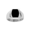 Chevali&egrave;re en argent plateau tonneau 13mm X 10mm en onyx synth&eacute;tique