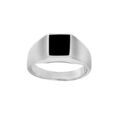Chevali&egrave;re en argent plateau rectangulaire 10mm X 8mm en onyx synth&eacute;tique Artemare