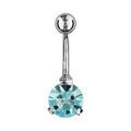 Piercing de nombril en acier avec oxyde rond bleu ciel