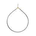 Colliers sur Artemare : Cordon en coton cir&eacute; noir et fermoir en plaqu&eacute; or - longueur 40cm + 5cm de rallonge