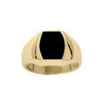 Chevali&egrave;re en vermeil plateau tonneau 13mm X 10mm en onyx synth&eacute;tique