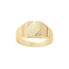 Chevali&egrave;re en vermeil plateau rectangulaire 10mm X 8mm diamant&eacute; et stri&eacute; sur 2 angles