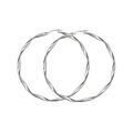 Boucles d'oreille sur Artemare : Cr&eacute;oles en argent torsad&eacute;es diam&egrave;tre 64mm