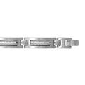 Bracelets sur Artemare : Bracelet en acier maillons orn&eacute;s de 2 c&acirc;bles gris - longueur 21cm ajustable