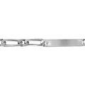 Gourmettes sur Artemare : Gourmette en argent maille figaro 1+1 avec diamantage &eacute;toil&eacute; dans 2 angles - largeur 6mm et longueur 18cm