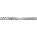 Gourmettes sur Artemare : Gourmette en argent maille serr&eacute;e avec diamantage &eacute;toil&eacute; dans 2 angles - largeur 4mm et longueur 18cm