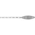 Gourmettes sur Artemare : Gourmette pour b&eacute;b&eacute; en argent maille figaro 1+1 avec plaque ovale - largeur 2mm et longueur 13cm + 2cm de rallonge