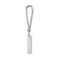 Cadeaux sur Artemare : Porte-clef en argent plaque rectangulaire longue &agrave; graver