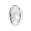 Bague ovale allong&eacute; en argent et nacre blanche v&eacute;ritable
