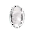 Bagues sur Artemare : Bague ovale allong&eacute; en argent et nacre blanche v&eacute;ritable