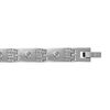 Bracelet en acier maillons satin&eacute;s orn&eacute;s de vis brillantes - longueur 21cm r&eacute;glable