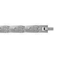 Bracelets sur Artemare : Bracelet en acier maillons satin&eacute;s orn&eacute;s de vis brillantes - longueur 21cm r&eacute;glable