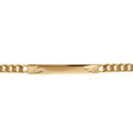 Gourmette en plaqu&eacute; or maille serr&eacute;e avec diamantage &eacute;toil&eacute; dans 2 angles - largeur 4mm et longueur 18cm Artemare