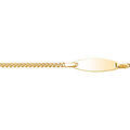 Gourmettes sur Artemare : Gourmette pour b&eacute;b&eacute; en plaqu&eacute; or maille serr&eacute;e avec plaque ovale - largeur 2mm et longueur 13cm + 2cm de rallonge