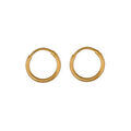 Boucles d'oreille sur Artemare : Cr&eacute;oles en plaqu&eacute; or fil lisse - largeur 1,5mm et diam&egrave;tre anneaux 14mm