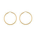 Cr&eacute;oles en plaqu&eacute; or fil lisse - largeur 1,5mm et diam&egrave;tre anneaux 45mm