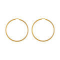 Cr&eacute;oles en plaqu&eacute; or fil lisse - largeur 2mm et diam&egrave;tre anneaux 55mm